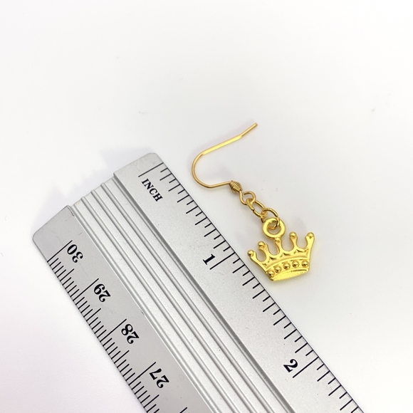 Golden Crown Hook Earrings - Picture 5 of 5